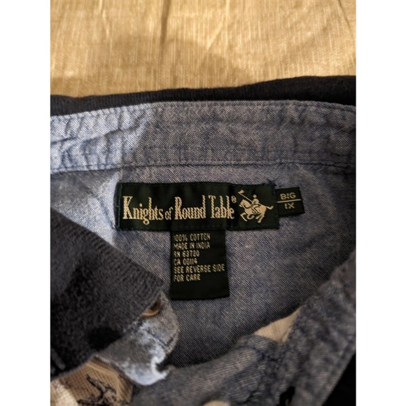 Knights Of Round Table Men's Short Sleeve Polo Size Big 1X Whale Pattern - Picture 2 of 6